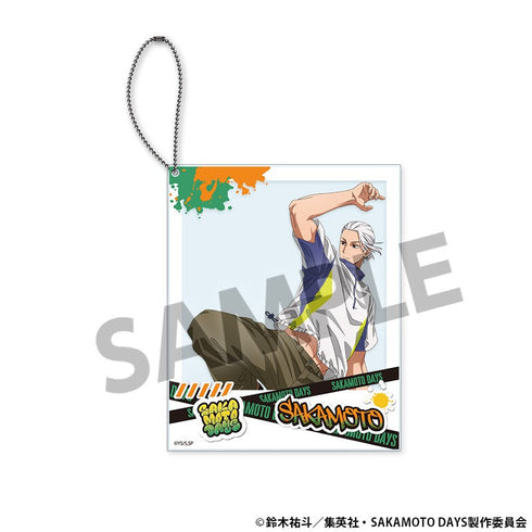 『SAKAMOTO DAYS』描き下ろしポラロイド風アクリルキーホルダー 坂本太郎 パルクール ver.
